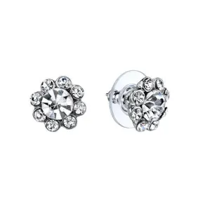 1928 Jewelry Crystal Flower Stud Earrings