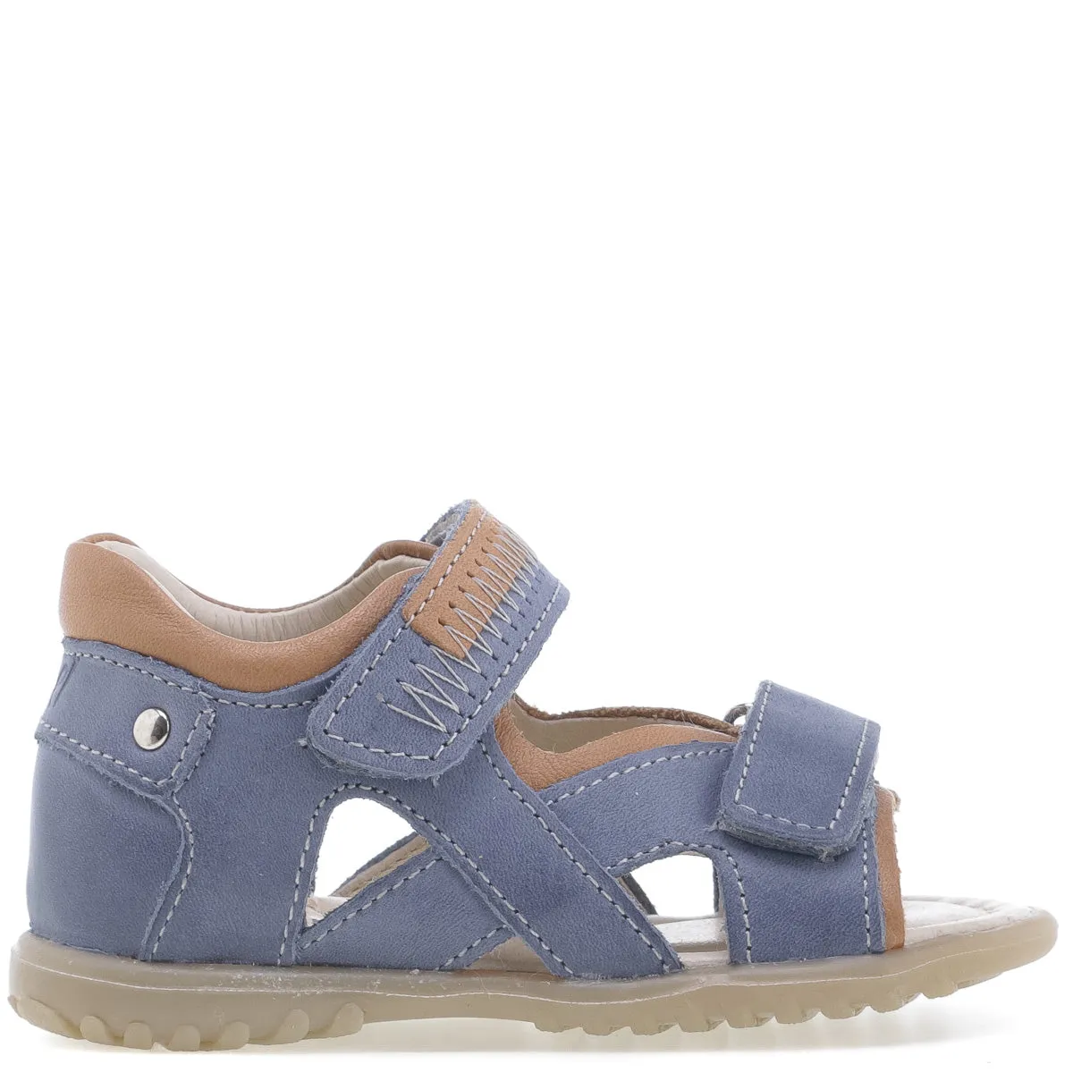 (2086-22) Emel blue velcro Sandals