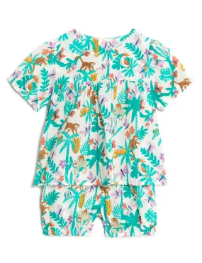 2pc Pure Cotton Jungle Print Outfit