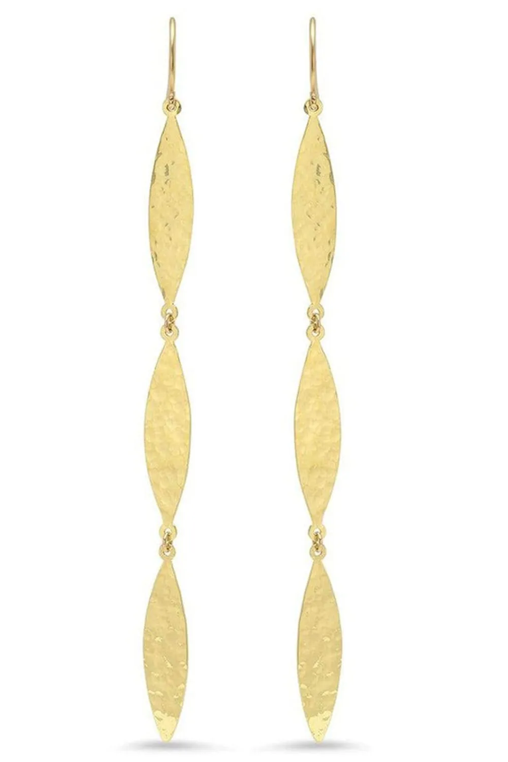 3 Hammered Marquise Drop Earrings