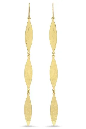 3 Hammered Marquise Drop Earrings