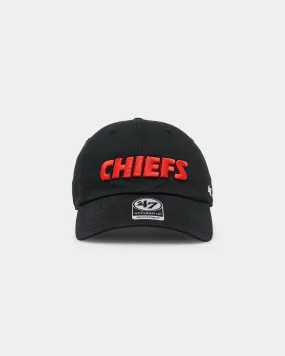 47 Brand Kansas City Chiefs Script 47 Clean Up Strapback Black