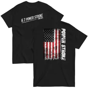 6.7 Power Stroke T-Shirt With American Flag