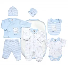 7 Piece Boys Cotton Layette Set "Teddy Love You" (0-6 Months)-40JTC9001