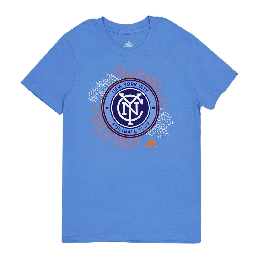 adidas - Kids' (Junior) New York FC Short Sleeve Logo T-Shirt (R7PRXQJAA)