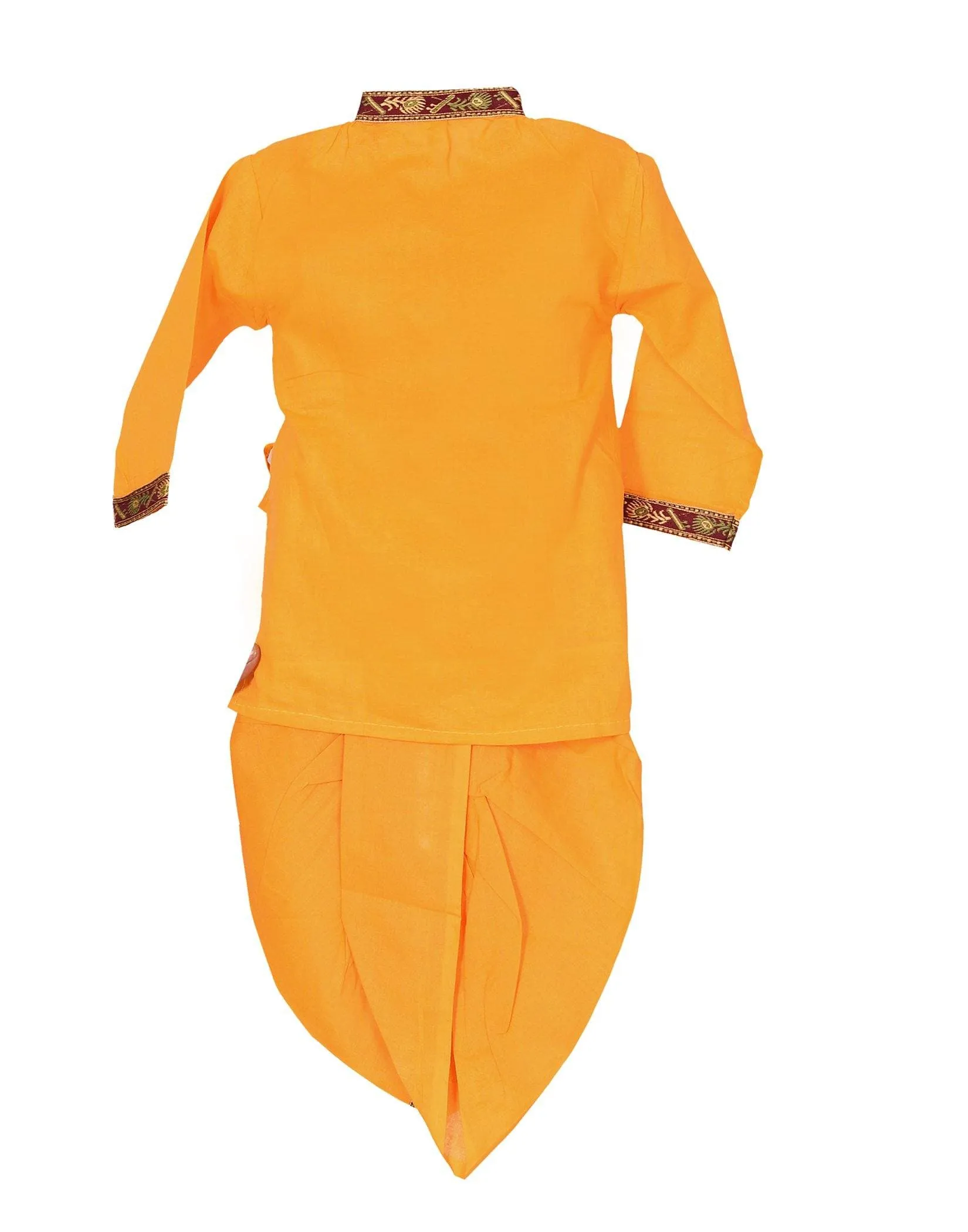 Ahhaaaa Velvet Cotton Krishna Dress Handicraft Kurta with Dhoti Pant for Boys