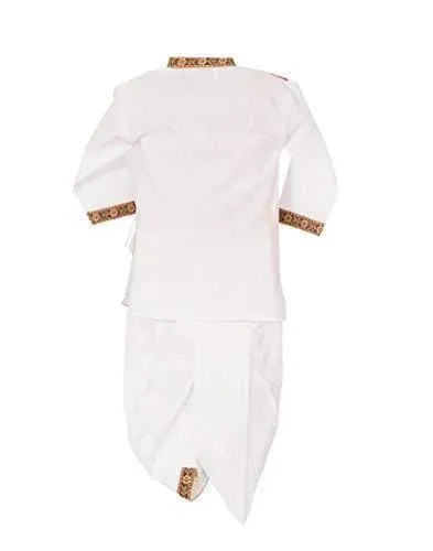 Ahhaaaa Velvet Cotton Krishna Dress Handicraft Kurta with Dhoti Pant for Boys