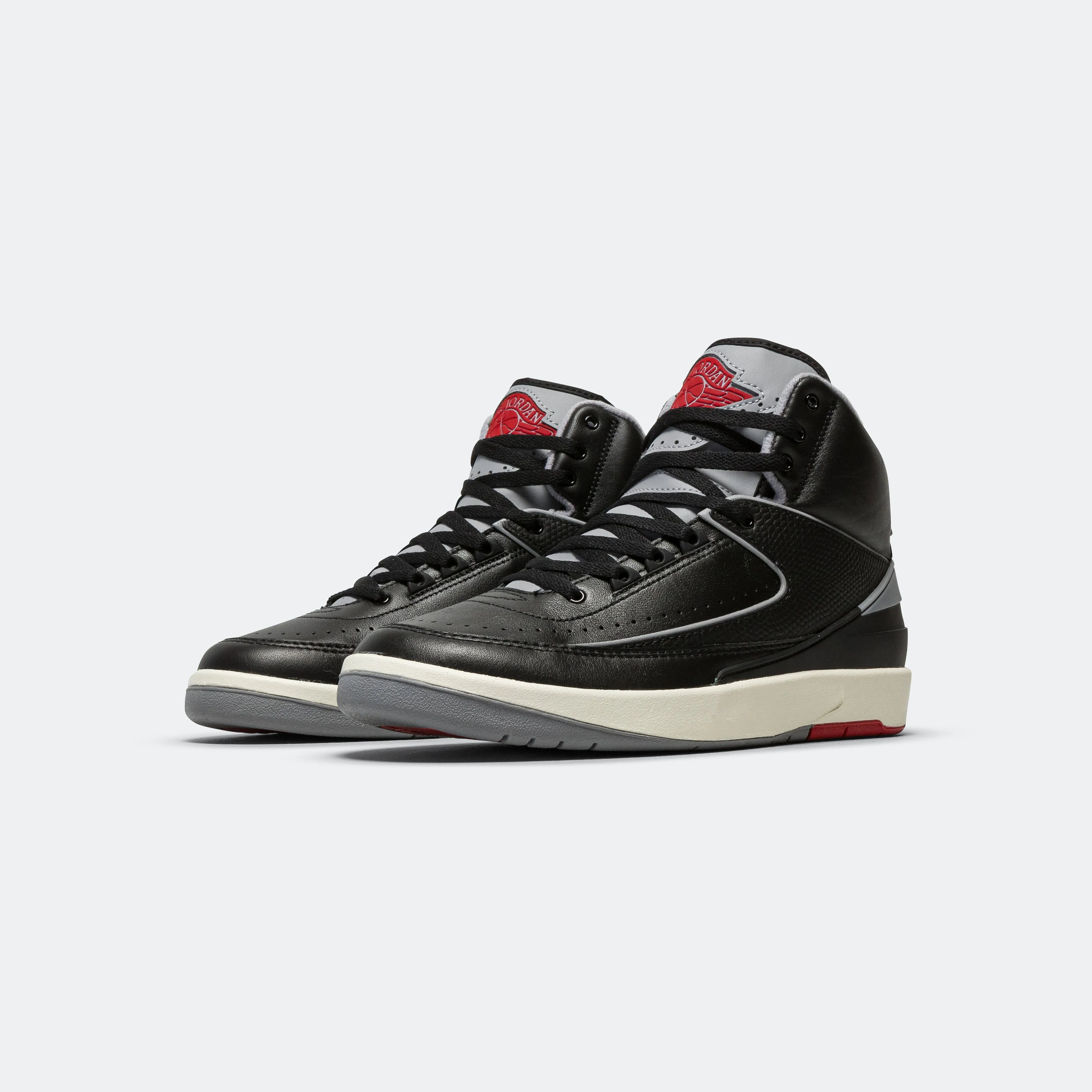 Air Jordan 2 Retro - Black/Cement Grey-Fire Red Sail