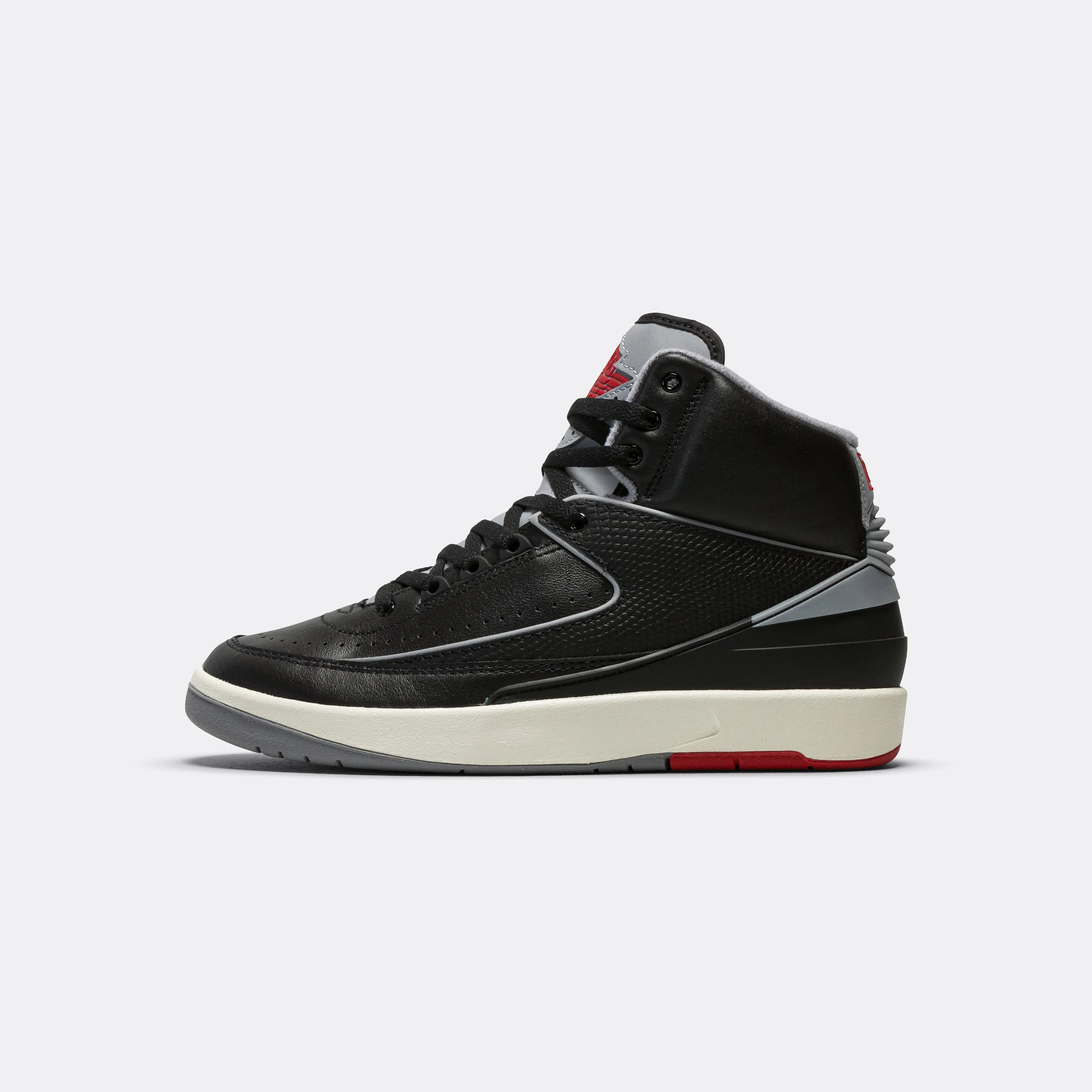 Air Jordan 2 Retro - Black/Cement Grey-Fire Red Sail