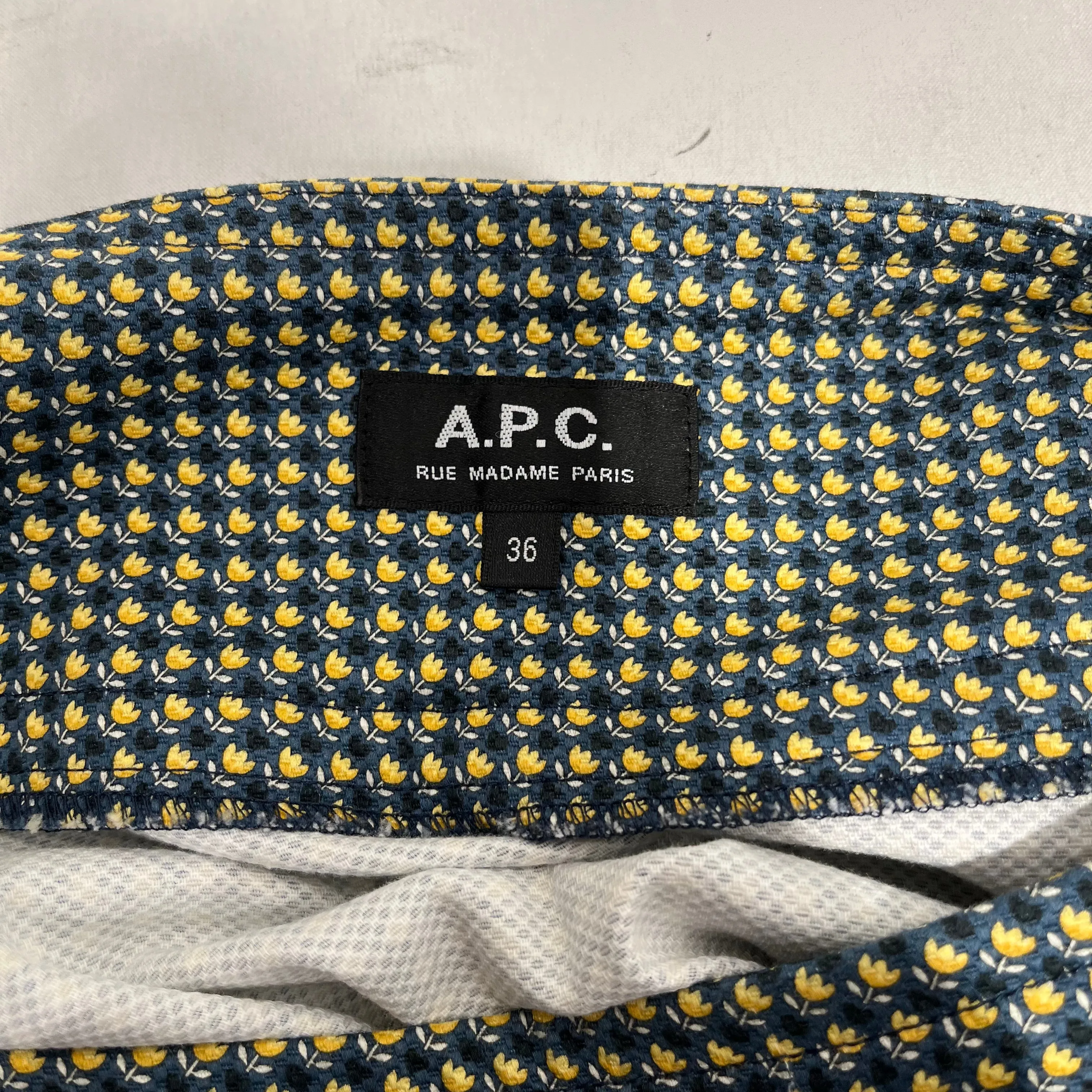 A.P.C./Skirt/36/Floral Pattern/Cotton/NVY/mini flower all over pattern