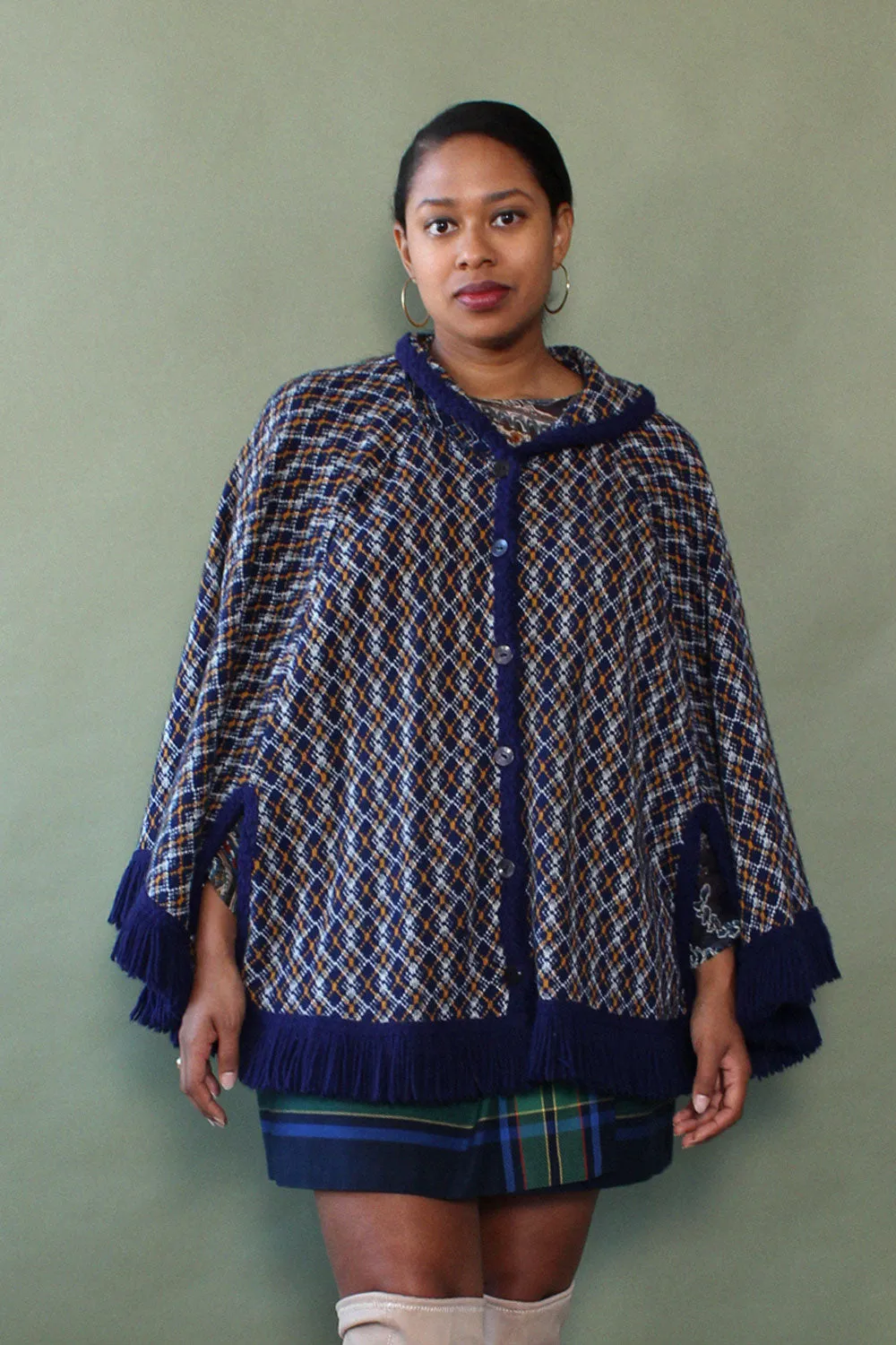 Argyle Tartan Poncho XS-L