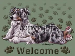 Australian Shepherd Blue Merle - Welcome - Mat