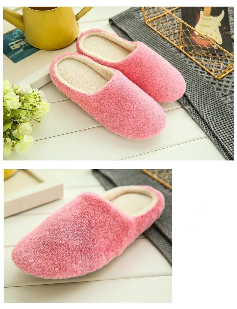 Autumn Winter Fashion Soft Sole Cotton Plush Warm Indoor Slippers for Men