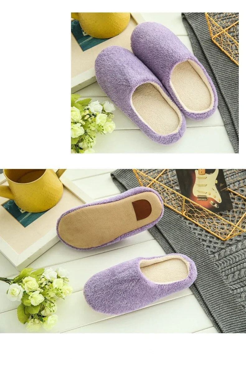 Autumn Winter Fashion Soft Sole Cotton Plush Warm Indoor Slippers for Men