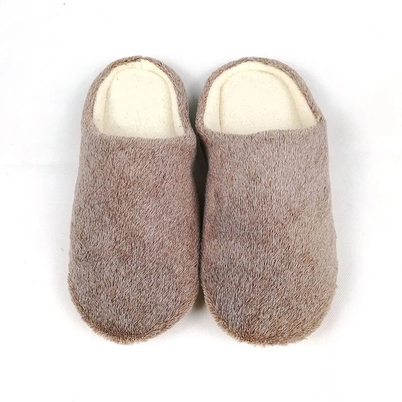 Autumn Winter Fashion Soft Sole Cotton Plush Warm Indoor Slippers for Men