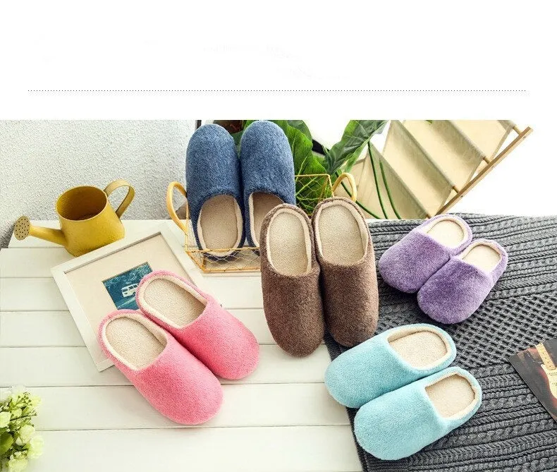 Autumn Winter Fashion Soft Sole Cotton Plush Warm Indoor Slippers for Men