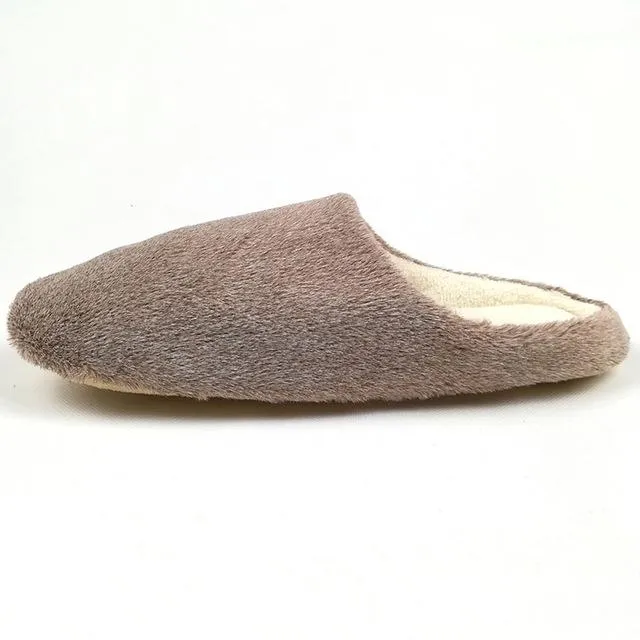 Autumn Winter Fashion Soft Sole Cotton Plush Warm Indoor Slippers for Men