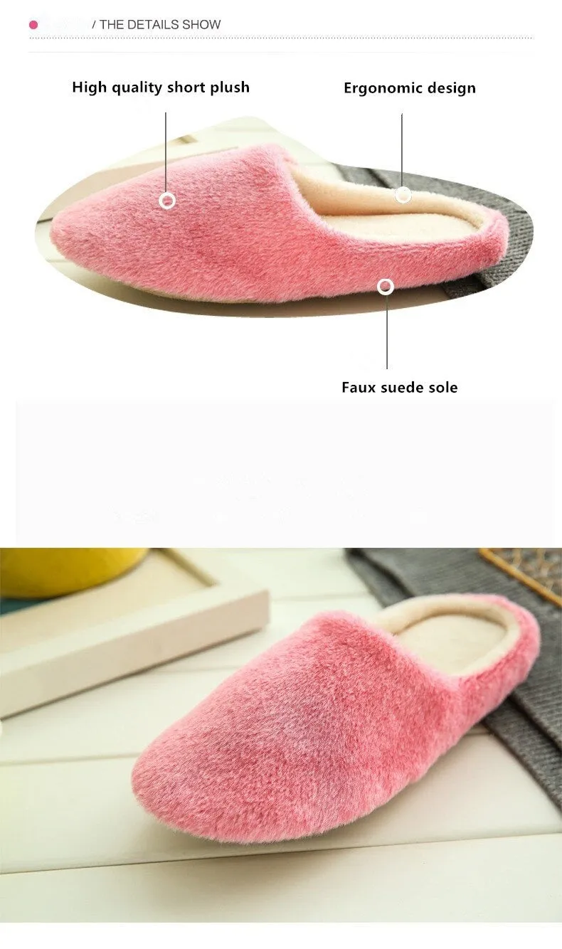 Autumn Winter Fashion Soft Sole Cotton Plush Warm Indoor Slippers for Men