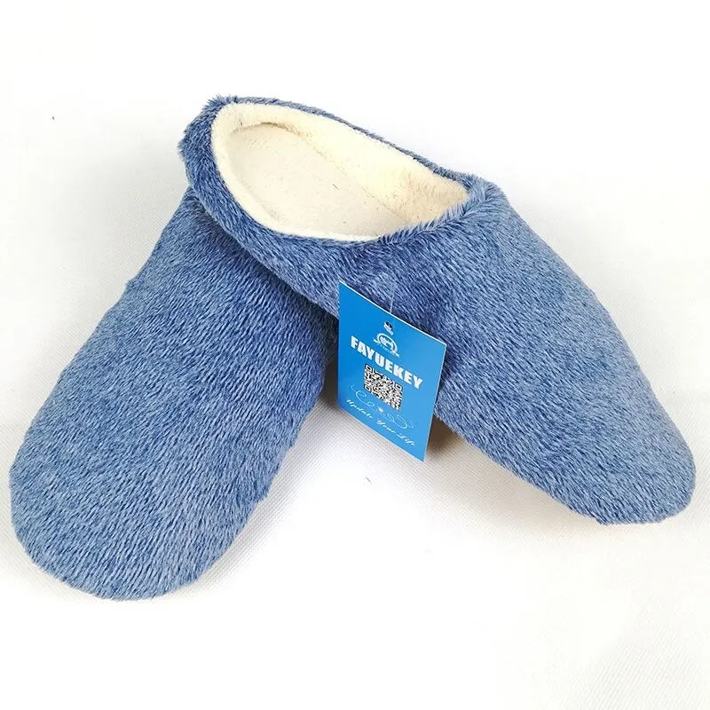 Autumn Winter Fashion Soft Sole Cotton Plush Warm Indoor Slippers for Men