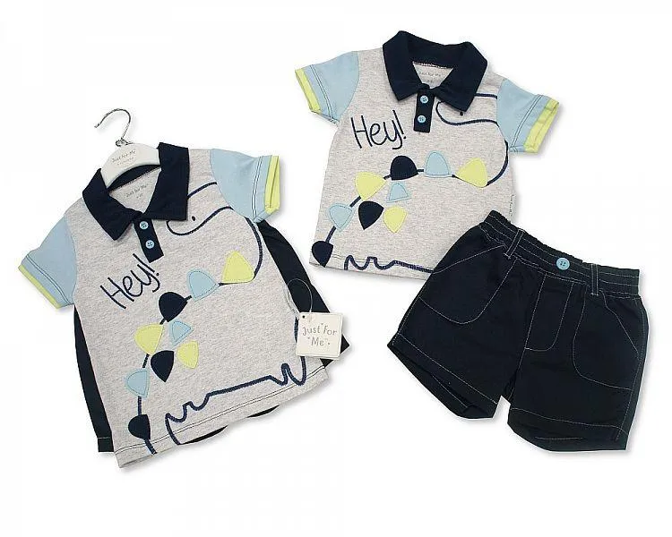 Baby Boys 2 pcs Cotton Shorts Set - Dino - 3/24M (BIS-2098-2015)