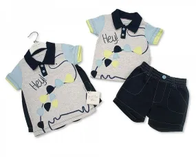 Baby Boys 2 pcs Cotton Shorts Set - Dino - 3/24M (BIS-2098-2015)