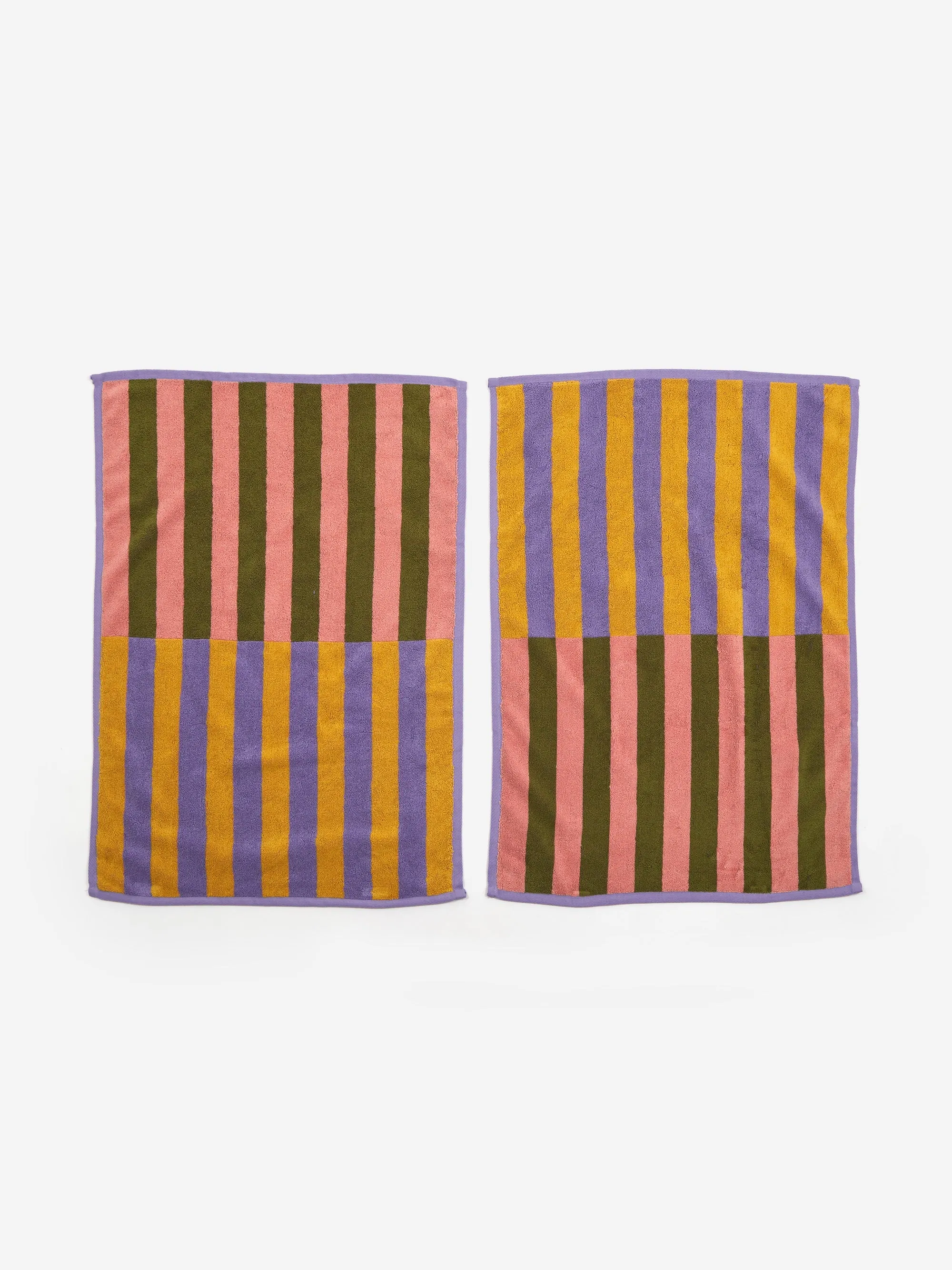 BAGGU Hand Towel Set of 2 - Sunset Quilt Stripe