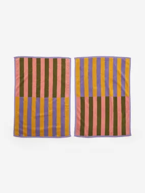 BAGGU Hand Towel Set of 2 - Sunset Quilt Stripe