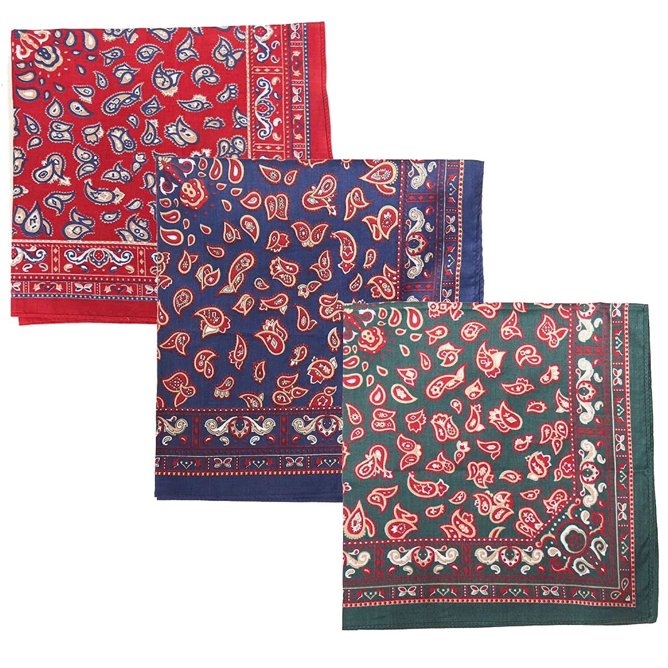 Barbour Paisley Handkerchief Gift Box Set Red/Green/Navy