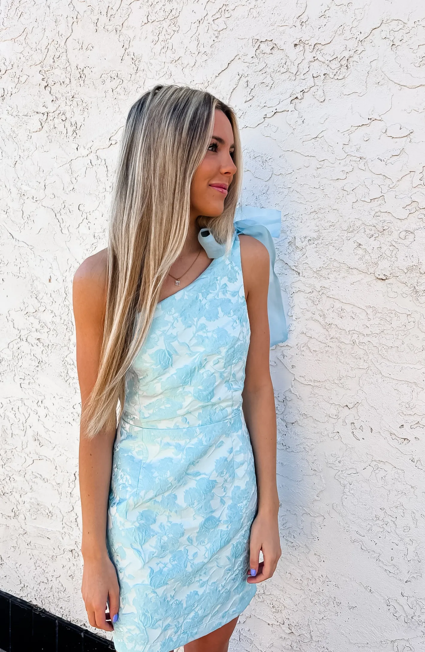 Beaming Perfection Blue One Shoulder Dress