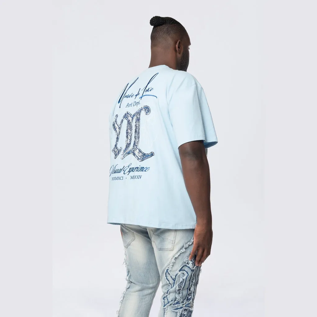 Big and Tall - Tapestry Patch SS Tee - Cerulean