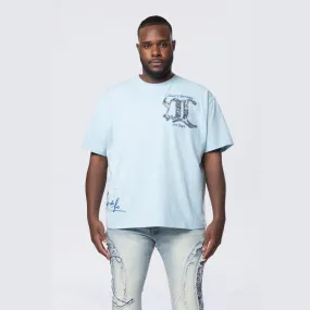 Big and Tall - Tapestry Patch SS Tee - Cerulean