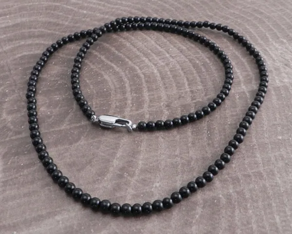 Black Agate 4mm Bead You add the Pendant