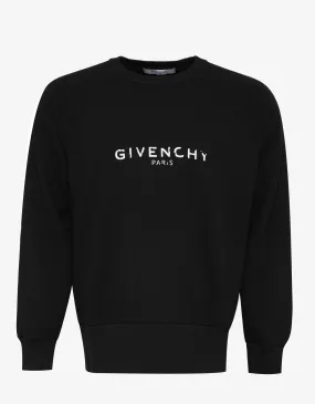 Black Cracked Logo Vintage Fit Sweatshirt