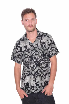 Black Hawaiian Short Sleeve Casual Shirt