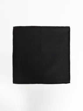 Black Silk Dotted Pocket Square