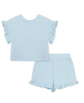 Blue 2-Piece Toddler Skort Set (2T-4T)