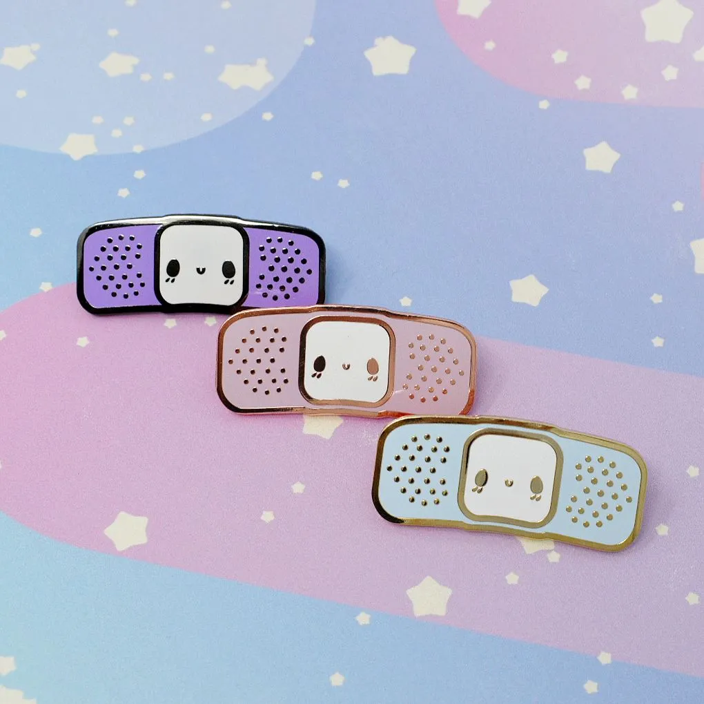 Blue Bandaid Buddy - Hard Enamel Pin - Kawaii Medical Pins Series