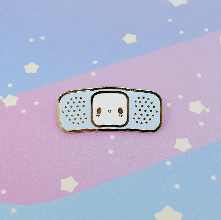 Blue Bandaid Buddy - Hard Enamel Pin - Kawaii Medical Pins Series