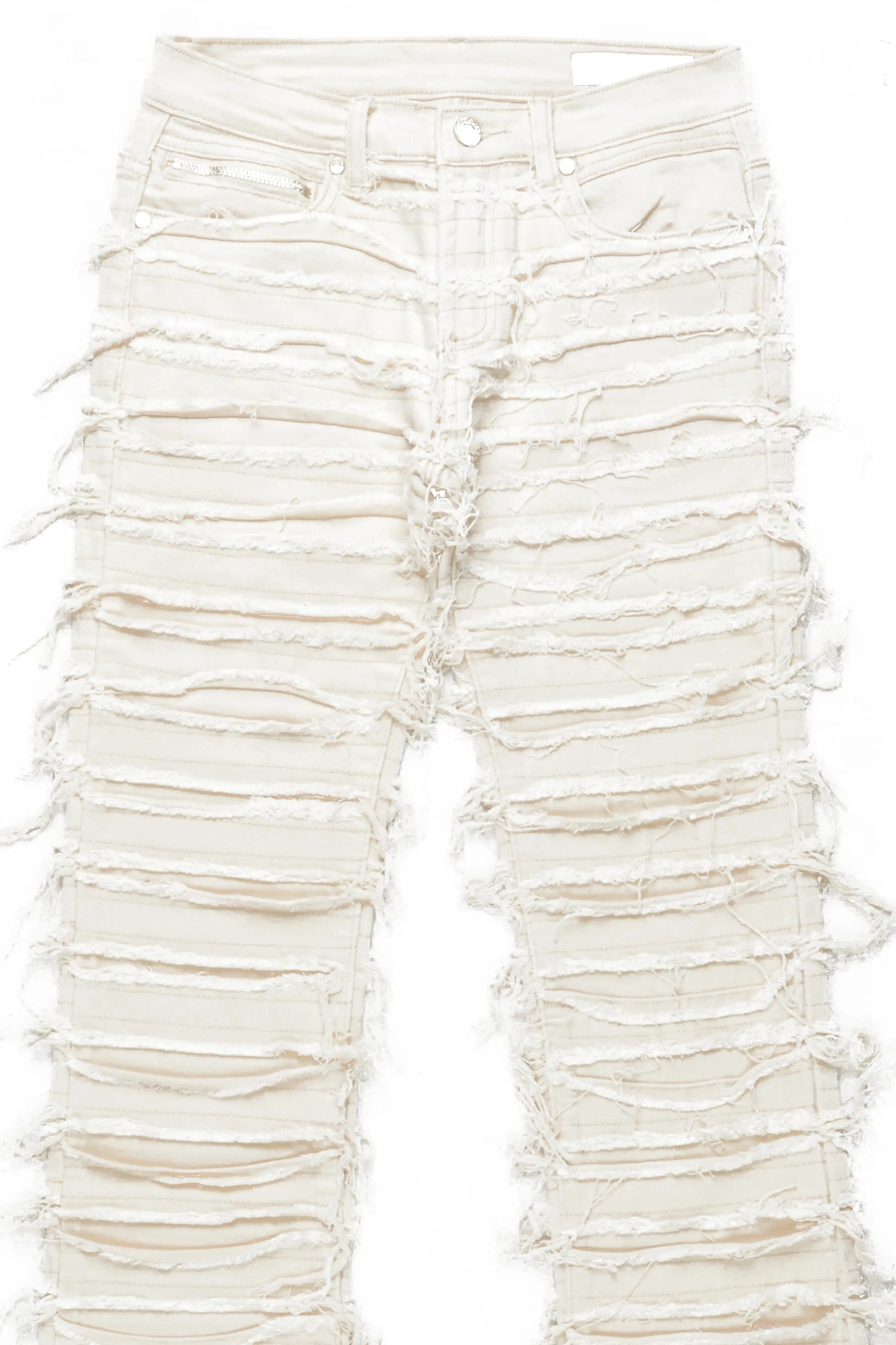 Boys Cassius Beige Stacked Flare Jean