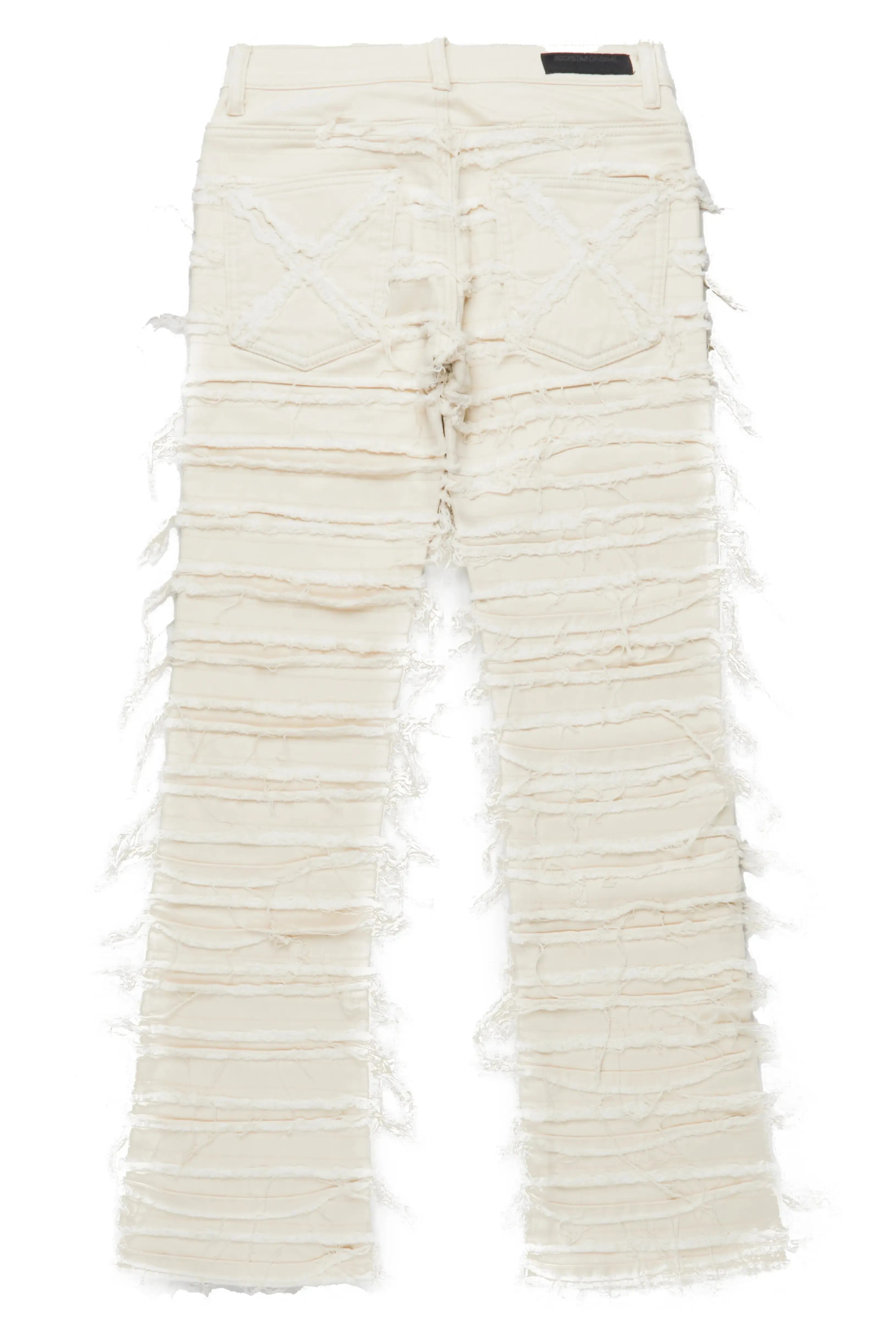 Boys Cassius Beige Stacked Flare Jean