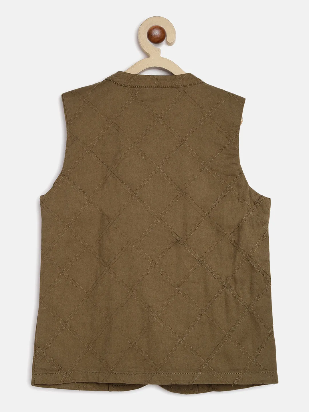 Boys Olive Waist Coat