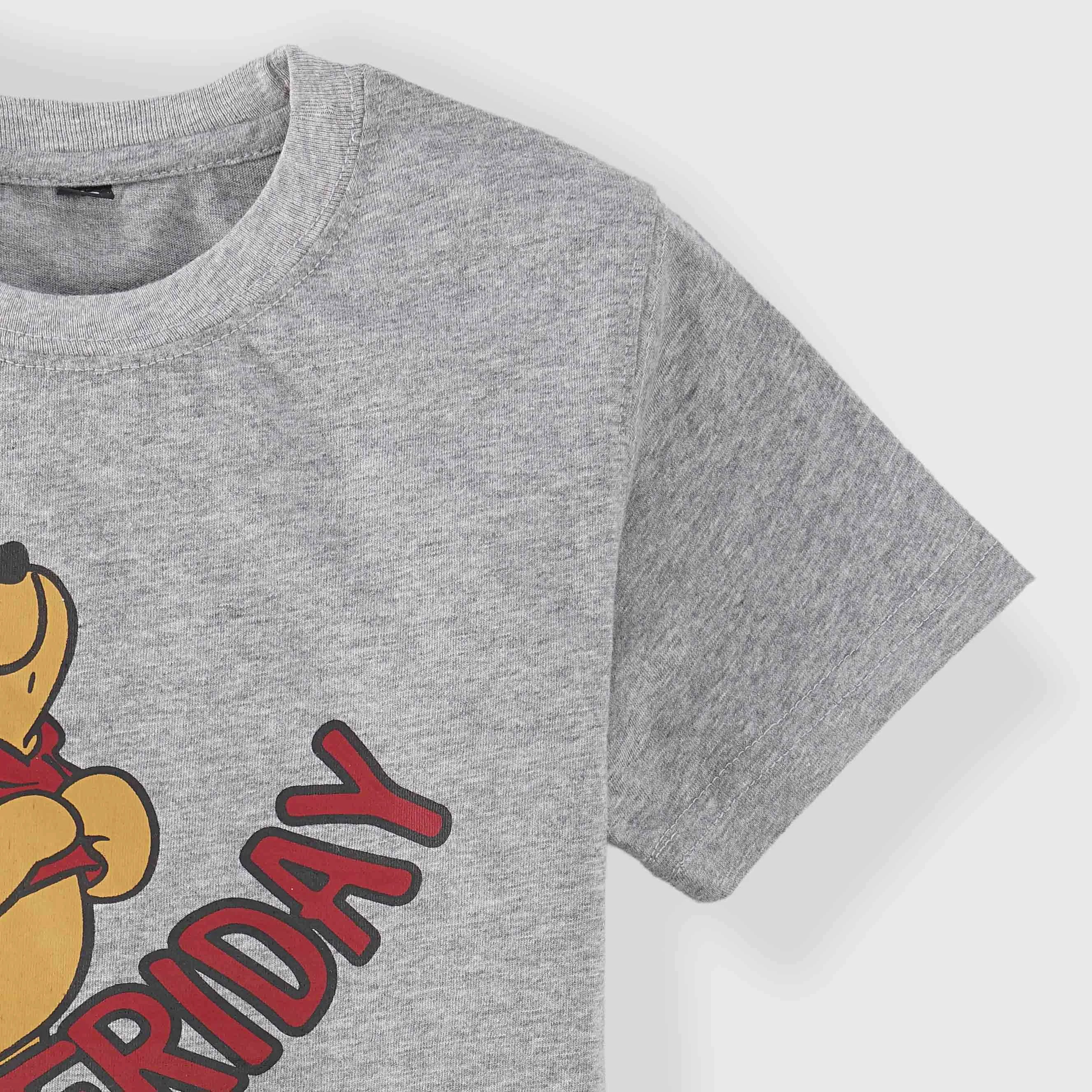 C1741 LM Teddy Bear Friday Soft Cotton Grey T-Shirt