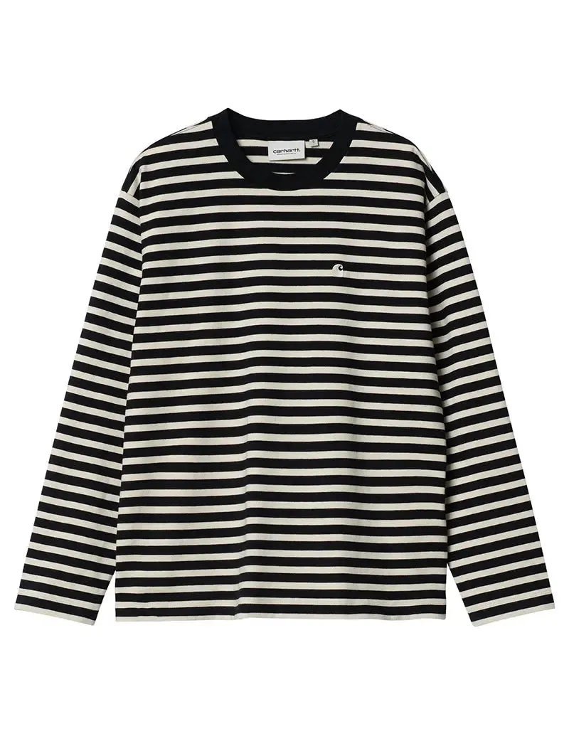 Carhartt L/S T-Shirt Seidler Stripe Black / White