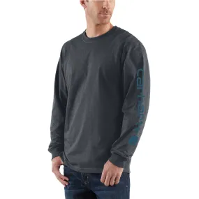 Carhartt Men's Signature Logo Long Sleeve T-Shirt_Granite