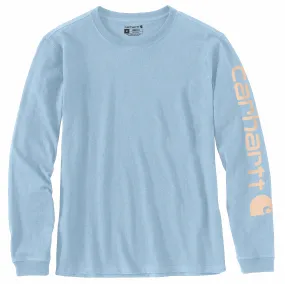 Carhartt Women's Heavyweight Long Sleeve Logo T-Shirt_Tourmaline Heather