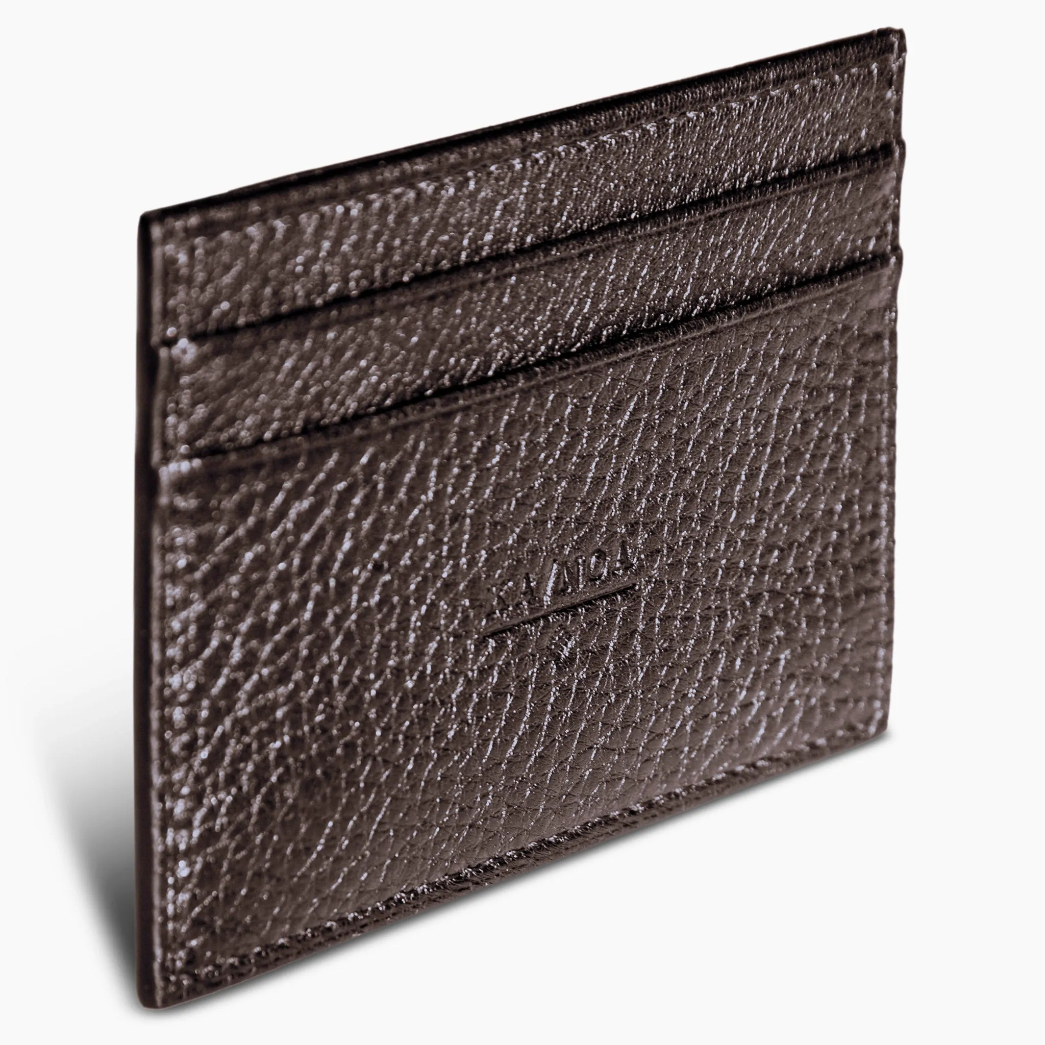 Cesar 100% deerskin leather credit card holder (dark brown)