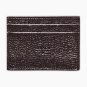 Cesar 100% deerskin leather credit card holder (dark brown)