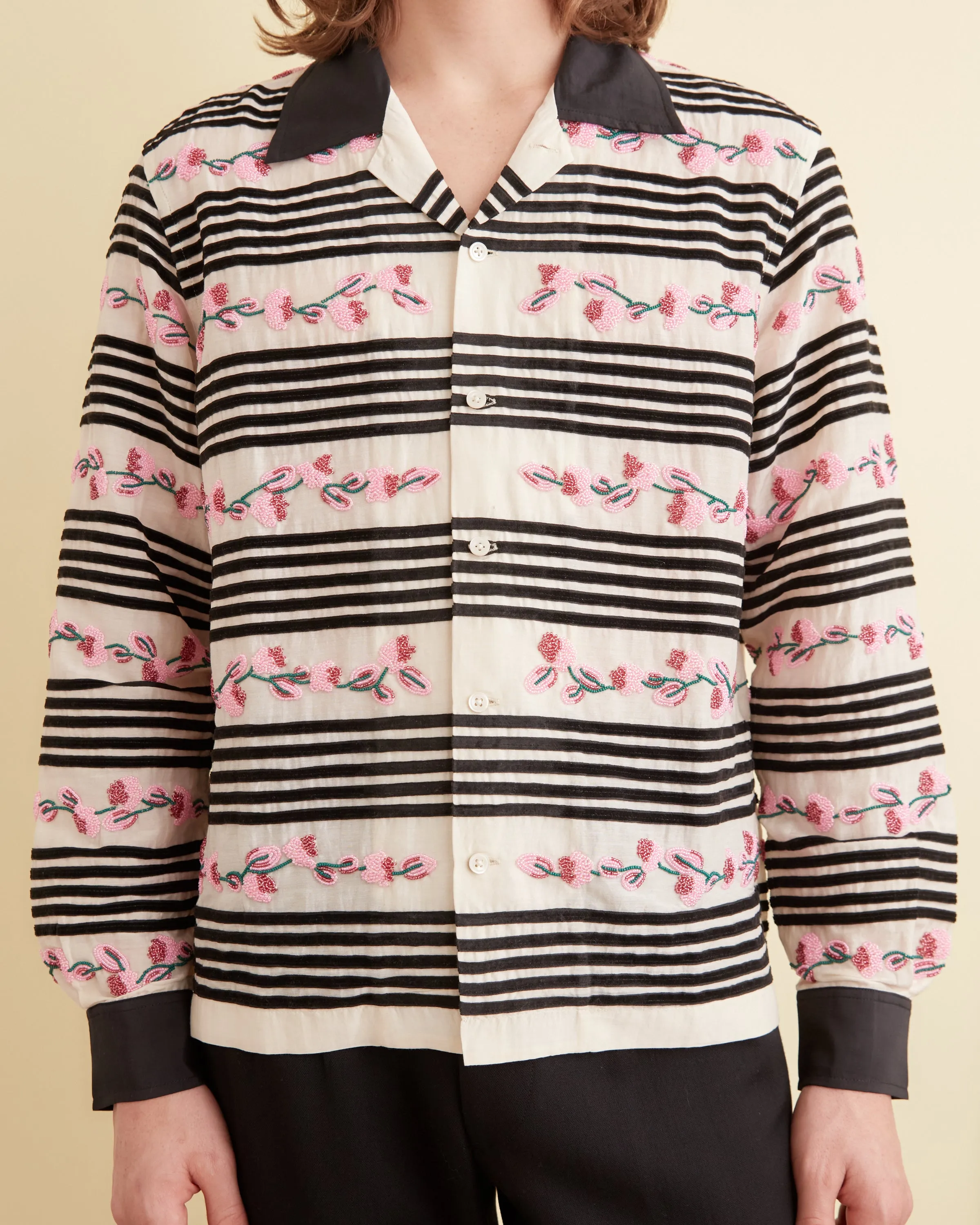 Cherry Blossom Stripe Long Sleeve Shirt