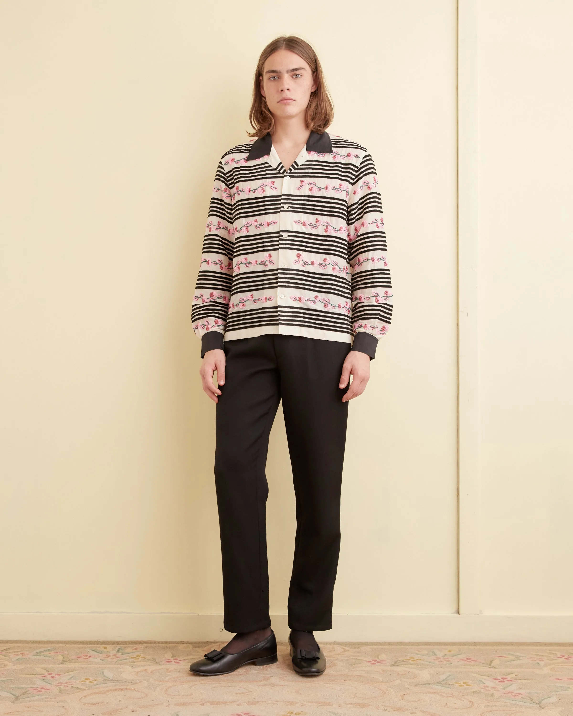 Cherry Blossom Stripe Long Sleeve Shirt