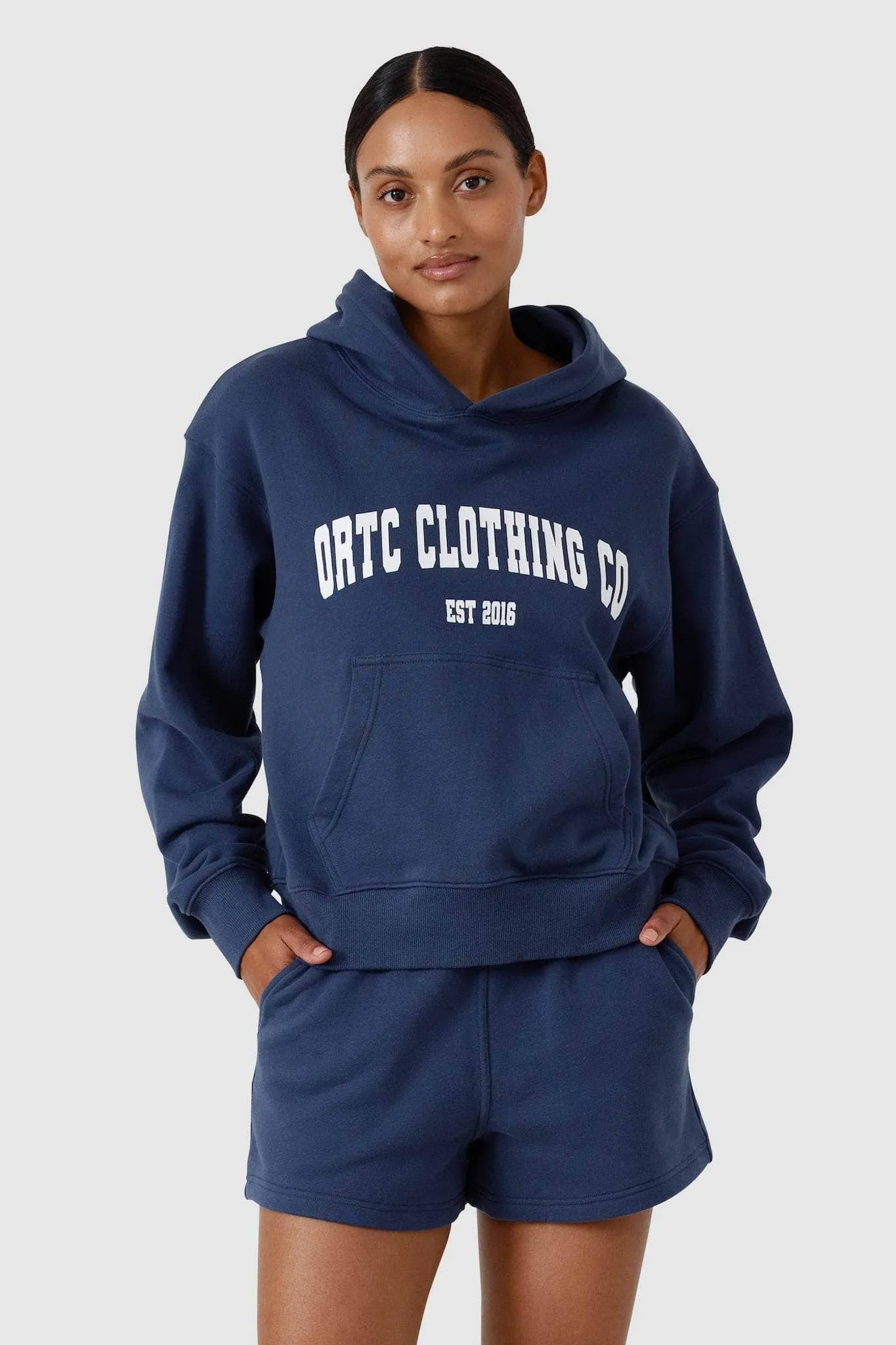 College Logo Hoodie Navy